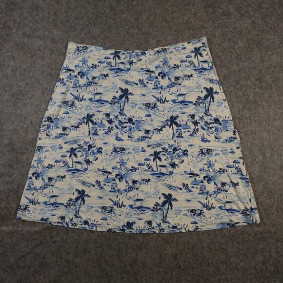 J. Jill Skirt Womens Small Mini Stretch Pull On Tropical Hawaiian A-Line Stretch - Picture 1 of 10